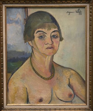 Paris, Fransa - 05: 12 2025: Pompidou Merkezi. Suzanne Valadon 'un çıplak göğüslü portresi.