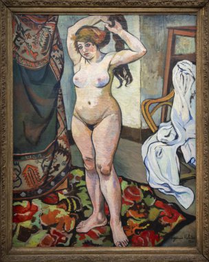 Paris, Fransa - 05: 12 2025: Pompidou Merkezi. Gilberte Çıplak Saçını Yapıyor Suzanne Valadon