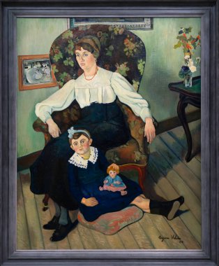 Paris, Fransa - 05: 12 2025: Pompidou Merkezi. Marie Coca ve kızı Gilberte Suzanne Valadon tarafından resmedildi.