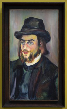 Paris, Fransa - 05: 12 2025: Pompidou Merkezi. Suzanne Valadon tarafından yapılan Erik Satie portresi