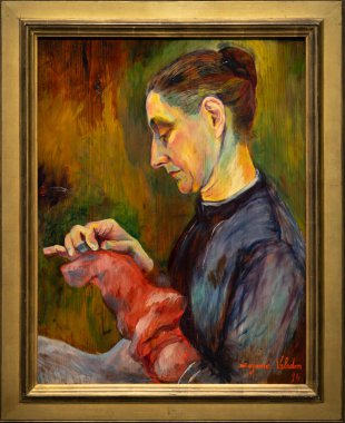 Paris, Fransa - 05: 12 2025: Pompidou Merkezi. Bernard Lemaire 'in Annesi' nin portresi Suzanne Valadon tarafından yapıldı.