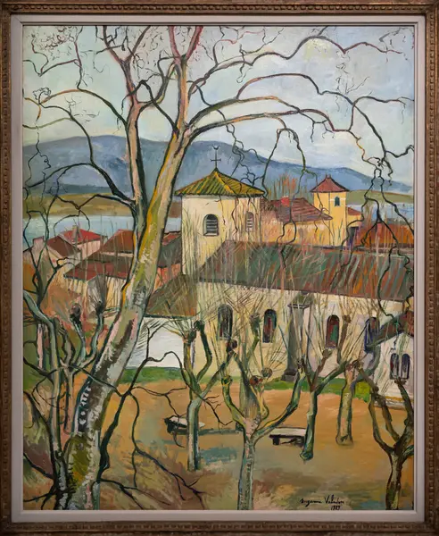 Paris, Fransa - 05: 12 2025: Pompidou Merkezi. Saint Bernard Kilisesi Suzanne Valadon tarafından boyanmış.