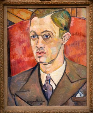 Paris, Fransa - 05: 12 2025: Pompidou Merkezi. Suzanne Valadon tarafından yapılan Paul Petrides portresi