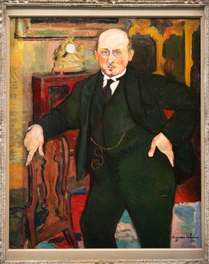 Paris, Fransa - 05: 12 2025: Pompidou Merkezi. Charles Wakefield-Mori 'nin portresi Suzanne Valadon tarafından yapıldı.