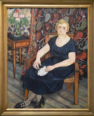 Paris, Fransa - 05: 12 2025: Pompidou Merkezi. Suzanne Valadon tarafından yapılmış Madam Levy portresi