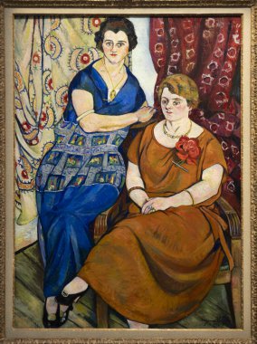 Paris, Fransa - 05: 12 2025: Pompidou Merkezi. The River Ladies Suzanne Valadon tarafından yapıldı.