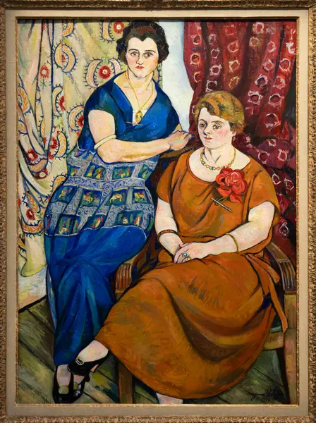 Paris, Fransa - 05: 12 2025: Pompidou Merkezi. The River Ladies Suzanne Valadon tarafından yapıldı.