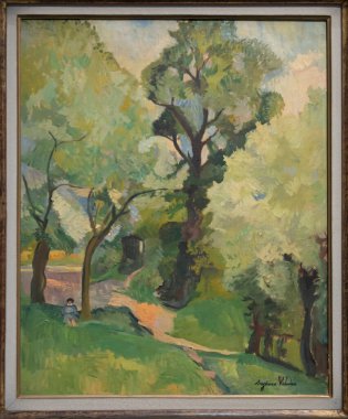 Paris, Fransa - 05: 12 2025: Pompidou Merkezi. Suzanne Valadon 'un Ormandaki Yol adlı tablosu