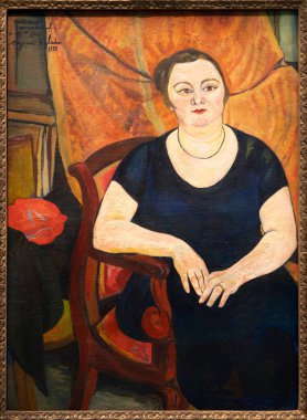 Paris, Fransa - 05: 12 2025: Pompidou Merkezi. Nora Kars 'ın portresi Suzanne Valadon tarafından yapıldı