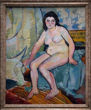 Paris, Fransa - 05: 12 2025: Pompidou Merkezi. Suzanne Valadon 'un çıplak resmi.