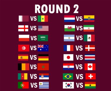 2. Raunt Ülkeleri Amblem Bayrak Sembol Tasarımı Futbolu Son Vektör Ülkeleri Futbol Takımları Resimleriyle Eşleşir