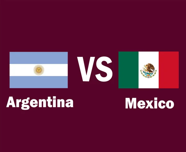 Argentinië Mexico Vlag Embleem Met Namen Symbool Ontwerp Noord Amerika — Stockvector