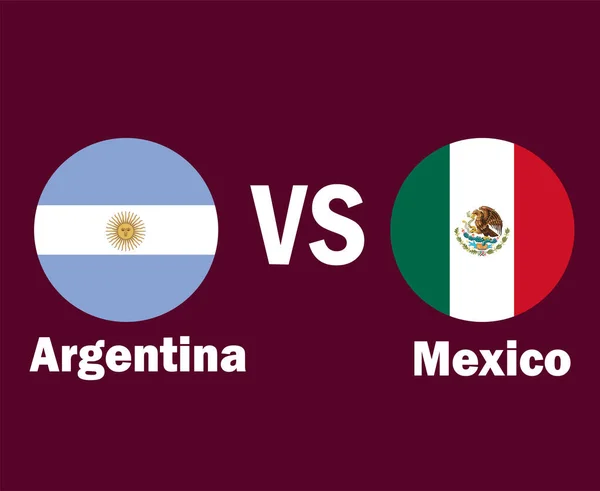 Argentinien Und Mexiko Flagge Mit Namen Symboldesign Nordamerika Und Lateinamerika — Stockvektor