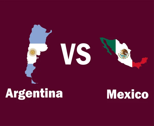 Argentinië Mexico Kaart Met Namen Symbool Ontwerp Noord Amerika Latijns — Stockvector
