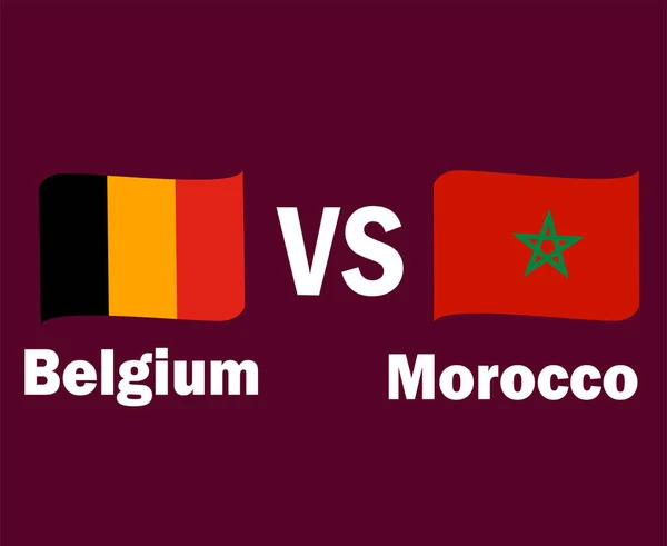 Бельгия Сша Флагманская Лента Именами Символ Дизайн Европа Африка Футбол — стоковый вектор