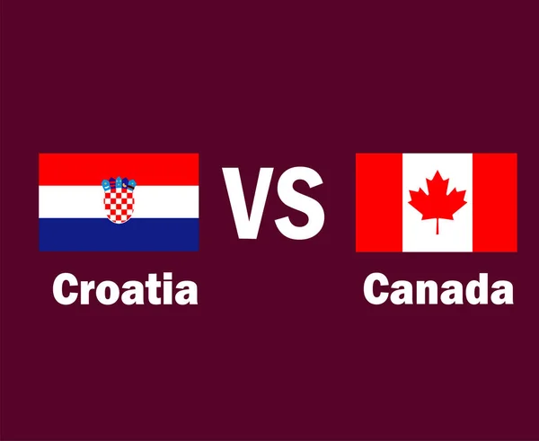 Horvátország Kanada Zászló Embléma Nevek Szimbólum Tervezés Európa Észak Amerika — Stock Vector