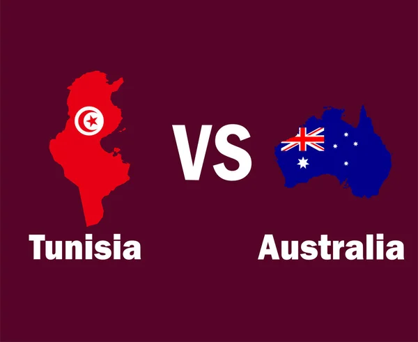 Tunesien Und Frankreich Karte Mit Namen Symboldesign Afrika Und Europa — Stockvektor