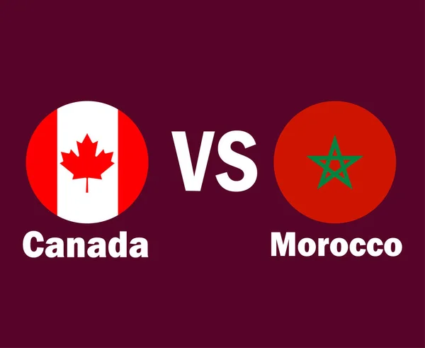 シンボルデザインのカナダとモロッコの旗北アメリカとアフリカサッカー決勝ベクトル北アメリカとアフリカ諸国サッカーチームイラスト — ストックベクタ