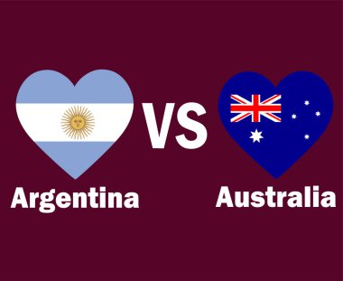 Arjantin Avustralya Bayrak Yüreğine Karşı İsimler Sembol Tasarımı Latin Amerika ve Asya futbolu Final Vektörü Latin Amerika ve Asya Ülkeleri Futbol Takımları İllüstrasyonu