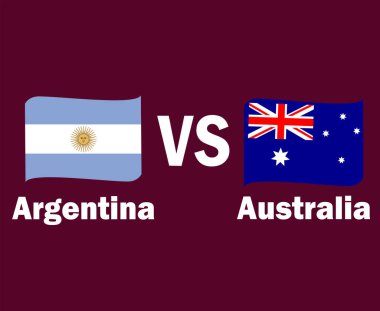 Arjantin Avustralya Bayrak Kurdelesine Karşı İsimler Sembol Tasarımı Latin Amerika ve Asya futbolunun final vektörü Latin Amerika ve Asya Ülkeleri Futbol Takımları İllüstrasyonu