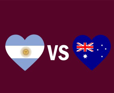 Arjantin - Avustralya Bayrak Kalbi Sembol Tasarımı Latin Amerika ve Asya futbolu Final Vektörü Latin Amerika ve Asya Ülkeleri Futbol Takımları