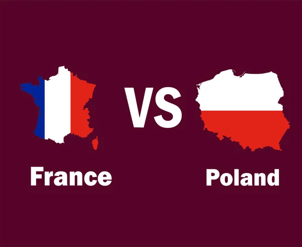 フランス対ポーランド地図シンボルデザインヨーロッパサッカー決勝ベクトルヨーロッパ各国サッカーチームイラスト — ストックベクタ