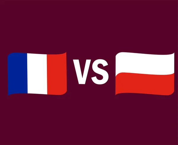 프랑스 폴란드 플래그 디자인 결승전 Vector European Countries Football Teams — 스톡 벡터