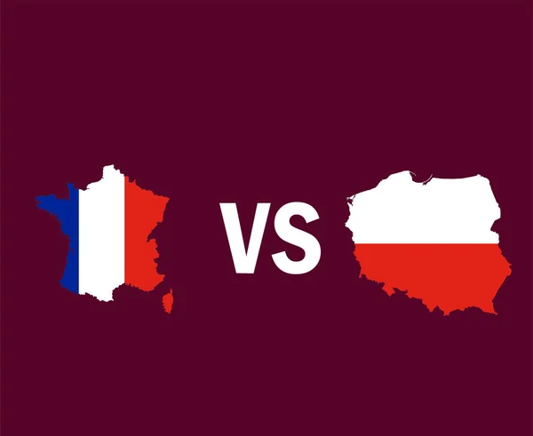 Francia Polonia Mapa Símbolo Diseño Europa Fútbol Final Vector Europen — Vector de stock