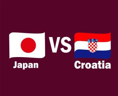 Japonya, Hırvatistan 'a Karşı Sembol Tasarımlı Bayrak Kurdelesi Asya ve Avrupa futbolu Final Vektörü Asya ve Avrupa Ülkeleri Futbol Takımları İllüstrasyonu