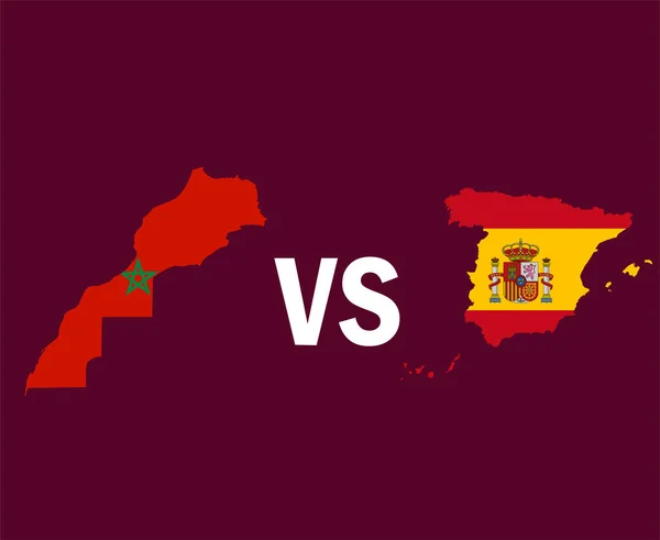 Morocco Spain Map Symbol Design Europe Africa Football Final Vector — стоковий вектор