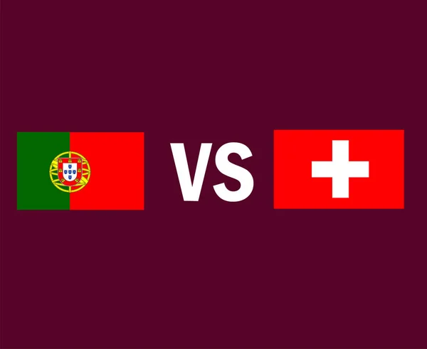 Португалия Швейцария Эмблема Символа Дизайн Европы Футбольный Финал Векторные Европейские — стоковый вектор