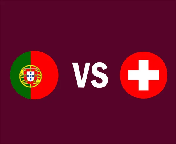 Португалия Швейцария Символ Флага Дизайн Европы Футбол Финал Векторные Европейские — стоковый вектор