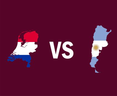 Hollanda Arjantin Haritasına Karşı Bayrak Sembol Tasarımı Latin Amerika ve Avrupa futbolu Final Vektörü Latin Amerika ve Avrupa Ülkeleri Futbol Takımları İllüstrasyonu