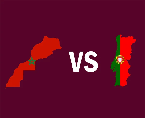 Марокко Против Португалии Карта Символ Дизайн Европы Африки Футбольный Вектор — стоковый вектор