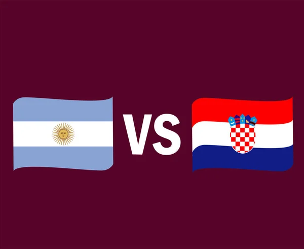 Argentinië Kroatië Vlag Lint Symbool Ontwerp Latijns Amerika Europa Voetbal — Stockvector