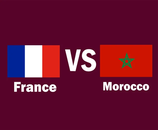 フランス対モロッコ名前で旗のエンブレムシンボルデザインヨーロッパとアフリカサッカー決勝ベクトルヨーロッパとアフリカ諸国サッカーチームイラスト — ストックベクタ