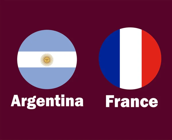 Argentina França Bandeira Com Nomes Futebol Símbolo Design América Latina —  Vetores de Stock