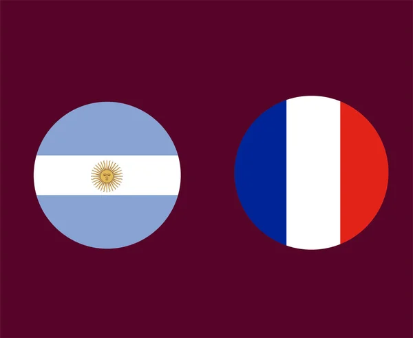 Argentina Francia Bandera Fútbol Símbolo Diseño América Latina Europa Vector — Archivo Imágenes Vectoriales