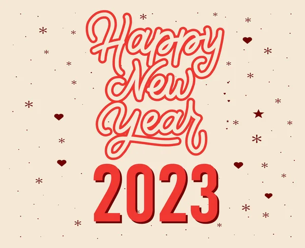 Selamat Tahun Baru 2023 Abstrak Holiday Vector Illustration Design Merah - Stok Vektor