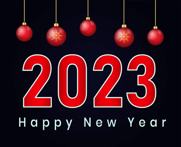 2023 Szczęśliwego Nowego Roku Abstrakcyjny Wektor Ilustracja Projekt Czerwony Czarnym — Wektor stockowy