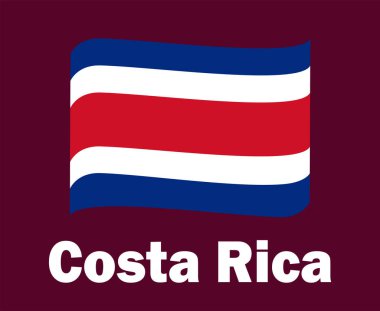 Kosta Rika Bayrak Kurdelesi İsim Sembol Tasarımı Kuzey Amerika Futbol Final Vektörü Kuzey Amerika Ülkeleri Futbol Takımları Çizimi