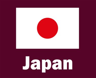 Japonya Bayrak Amblemi İsimler Sembol Tasarımı Asya Futbol Son Vektörü Asya Ülkeleri Futbol Takımları İllüstrasyonu