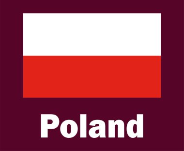 Polonya Bayrak Amblemi İsim Sembol Tasarımı Avrupa Futbolu Final Vektörü Avrupa Ülkeleri Futbol Takımları İllüstrasyonu