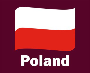 Polonya İsim Sembol Tasarımlı Bayrak Kurdelesi Avrupa Futbol Final Vektörü Avrupa Ülkeleri Futbol Takımları İllüstrasyonu