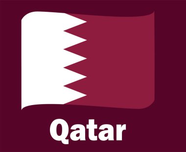 Katar Bayrak Kurdelesi İsimler Sembol Tasarımı Asya Futbol Son Vektörü Asya Ülkeleri Futbol Takımları İllüstrasyonu
