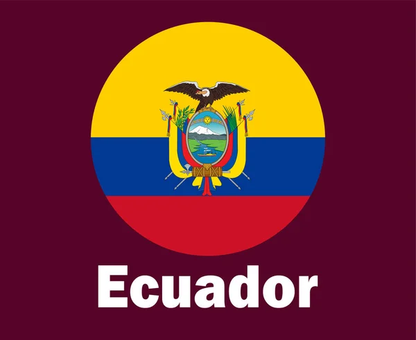 Bandera Ecuador Con Nombres Symbol Design América Latina Fútbol Final — Archivo Imágenes Vectoriales