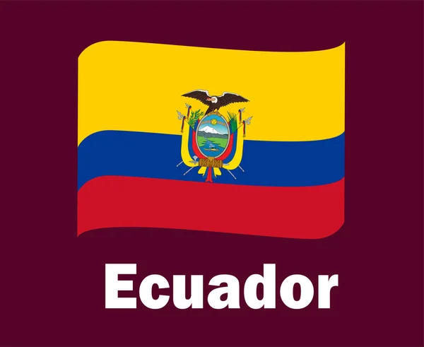 Cinta Bandera Ecuador Con Nombres Símbolo Diseño América Latina Fútbol — Archivo Imágenes Vectoriales