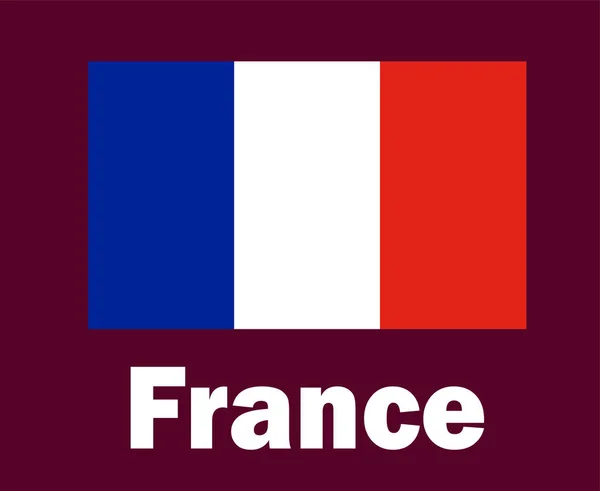 名前でフランスの旗のエンブレムシンボルデザインヨーロッパサッカー決勝ベクトルヨーロッパ諸国サッカーチームイラスト — ストックベクタ