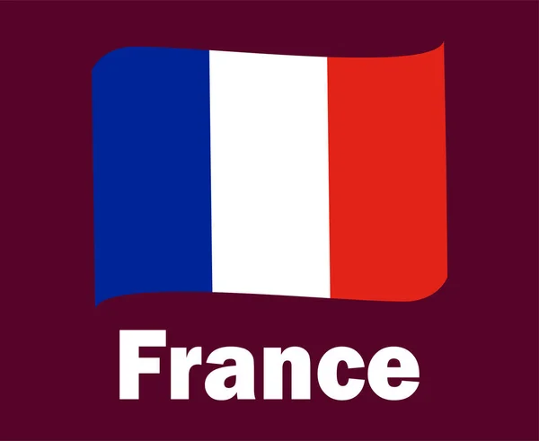France Flag Ribbon Names Symbol Design Europe Football Final Vector — Stock Vector