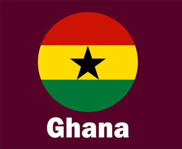 Гана Прапор Іменами Символічний Дизайн Африка Фінальний Фінал Вектор Африканських — стоковий вектор